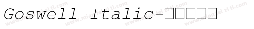 Goswell Italic字体转换
